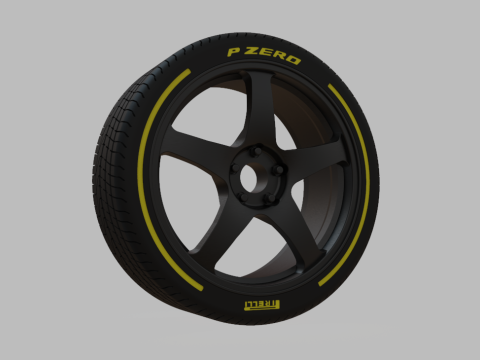 Miniature Enkei PF05 Rim Tire - 3D Print - No Textures 3D Print Model