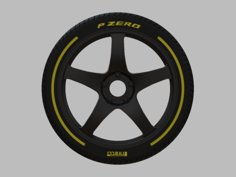 Miniature Enkei PF05 Rim Tire - 3D Print - No Textures 3D Print Model