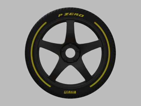 Miniature Enkei PF05 Rim Tire - 3D Print - No Textures 3D Print Model