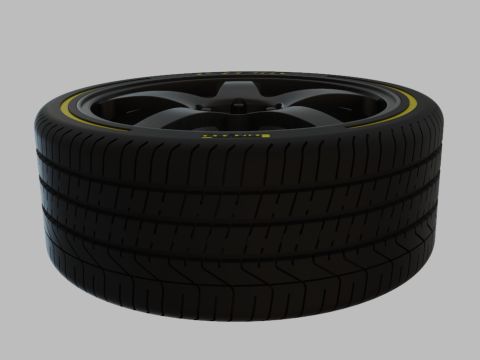 Miniature Enkei PF05 Rim Tire - 3D Print - No Textures 3D Print Model