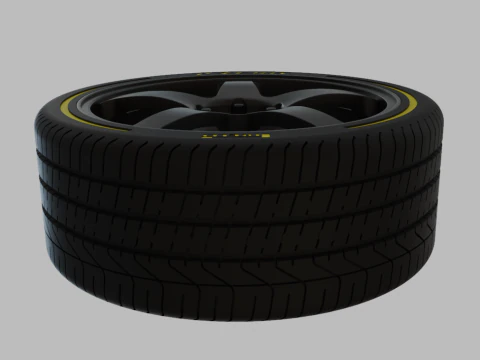 Miniature Enkei PF05 Rim Tire - 3D Print - No Textures 3D Print Model