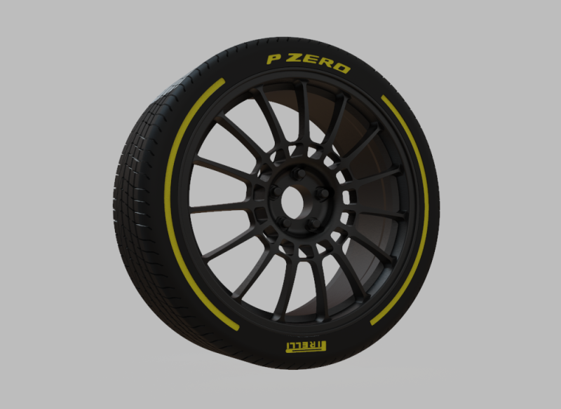 Miniature Enkei RC-T5 Rim Tire - 3D Print - No Textures 3D Принт Модель .c4d .max .obj .3ds .fbx .stl .blend 