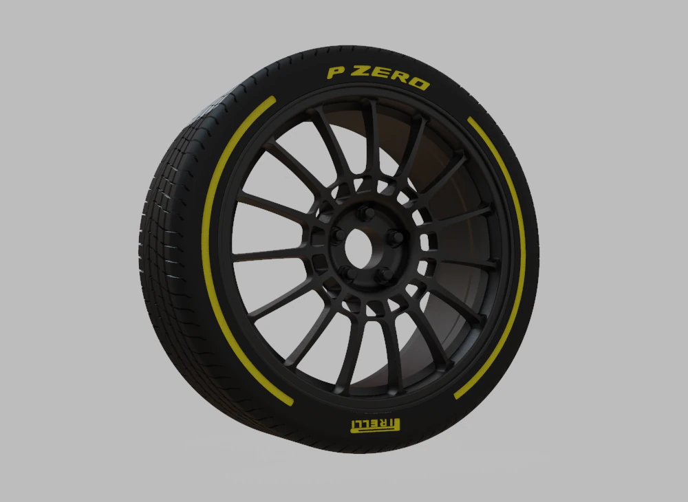 Miniature Enkei RC-T5 Rim Tire - 3D Print - No Textures 3D Print Model .c4d .max .obj .3ds .fbx .stl .blend 