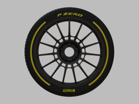 Miniature Enkei RC-T5 Rim Tire - 3D Print - No Textures 3D Принт Модель