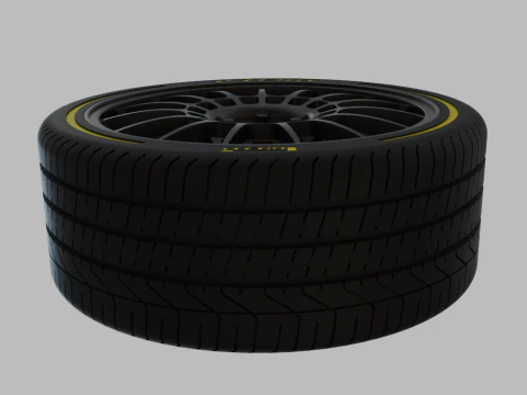 Miniature Enkei RC-T5 Rim Tire - 3D Print - No Textures 3D Print Model
