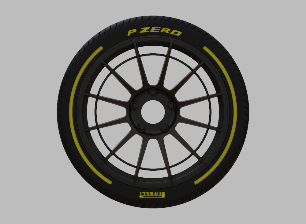 Miniature Enkei NT03RR Rim Tire - 3D Print - No Textures 3D Print Model .c4d .max .obj .3ds .fbx .stl .blend 