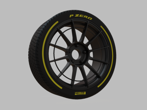 Miniature Enkei NT03RR Rim Tire - 3D Print - No Textures Modèles 3D en vedette