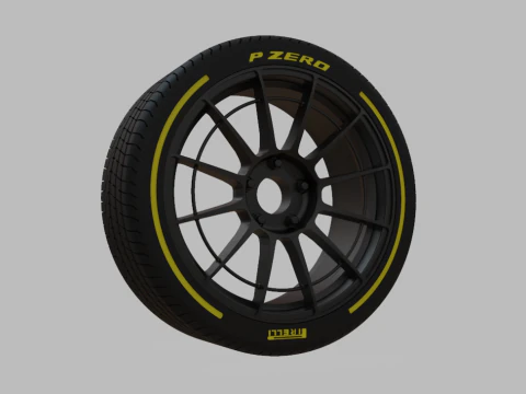 Miniature Enkei NT03RR Rim Tire - 3D Print - No Textures 3D Print Model