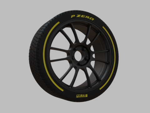 Miniature Enkei GTC01RR Rim Tire - 3D Print - No Textures 3D Print Model