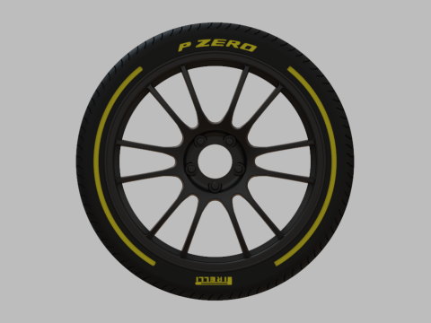 Miniature Enkei GTC01RR Rim Tire - 3D Print - No Textures 3D प्रिंट मॉडल