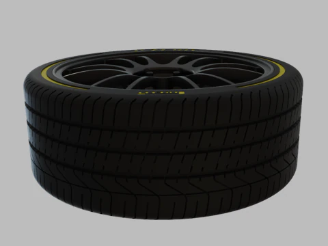 Miniature Enkei GTC01RR Rim Tire - 3D Print - No Textures 3D Print Model