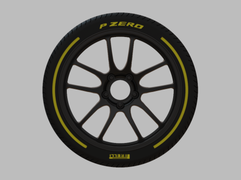 Miniature Enkei PF01SS Rim Tire - 3D Print - No Textures 3D Print Model