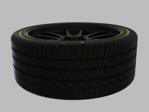 Miniature Enkei PF01SS Rim Tire - 3D Print - No Textures 3D Print Model