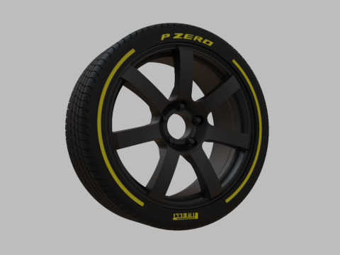 Miniature Enkei PF07 Rim Tire - 3D Print - No Textures 3D Print Model