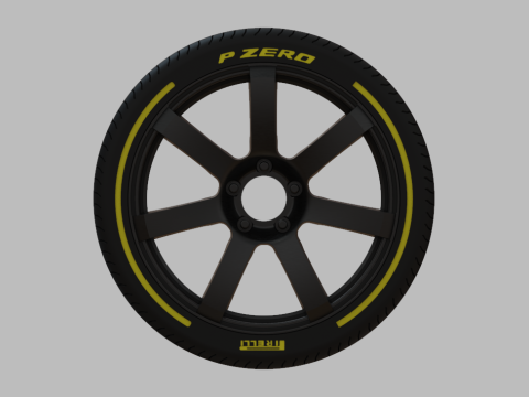 Miniature Enkei PF07 Rim Tire - 3D Print - No Textures 3D Print Model