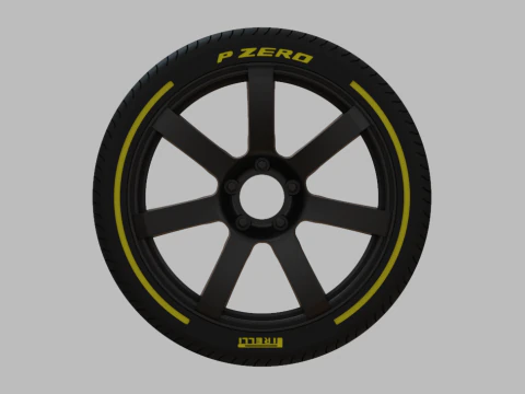 Miniature Enkei PF07 Rim Tire - 3D Print - No Textures 3D Print Model