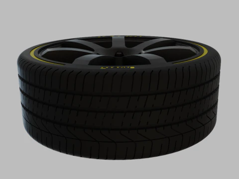 Miniature Enkei PF07 Rim Tire - 3D Print - No Textures 3D Print Model