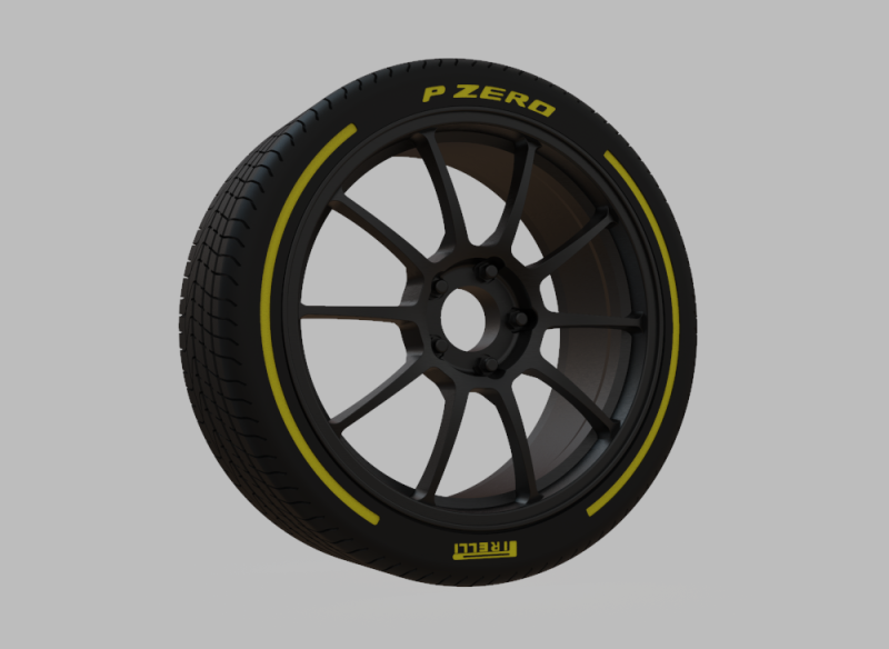 Miniature Enkei Triumph Rim Tire - 3D Print - No Textures Model Cetak 3D .c4d .max .obj .3ds .fbx .stl .blend 