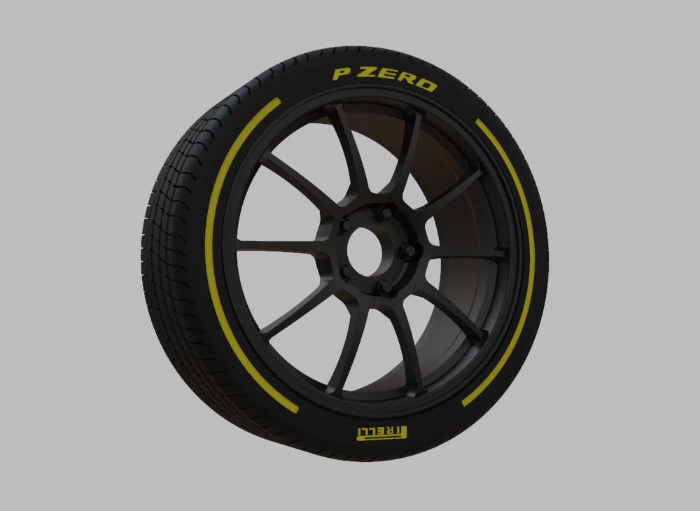 Miniature Enkei Triumph Rim Tire - 3D Print - No Textures 3D Print Model .c4d .max .obj .3ds .fbx .stl .blend 
