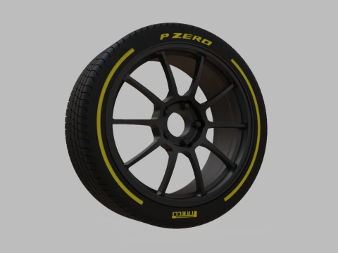 Miniature Enkei Triumph Rim Tire - 3D Print - No Textures 3D Print Model