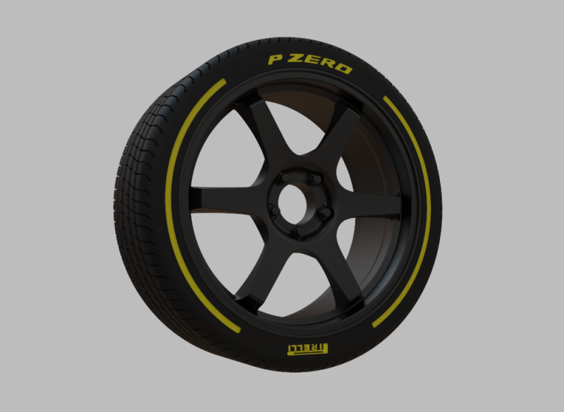 Miniature Enkei T6R Rim Tire - 3D Print - No Textures 3D Print Model .c4d .max .obj .3ds .fbx .stl .blend 