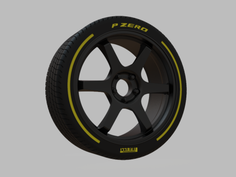 Miniature Enkei T6R Rim Tire - 3D Print - No Textures 3D Print Model