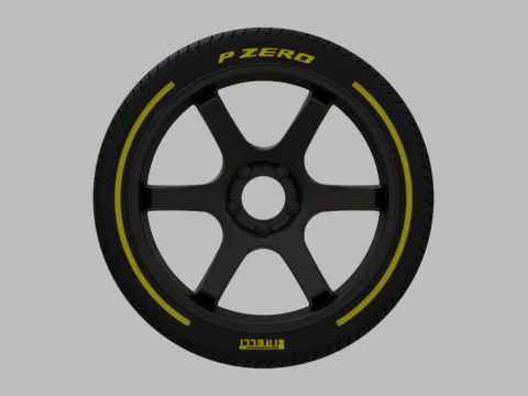 Miniature Enkei T6R Rim Tire - 3D Print - No Textures 3D Print Model