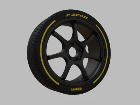Miniature Enkei TS-7 Rim Tire - 3D Print - No Textures 3Dプリントモデル