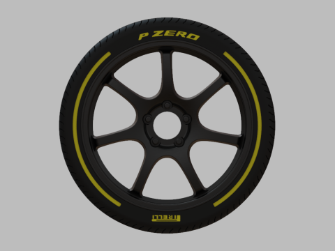 Miniature Enkei TS-7 Rim Tire - 3D Print - No Textures 3D Print Model