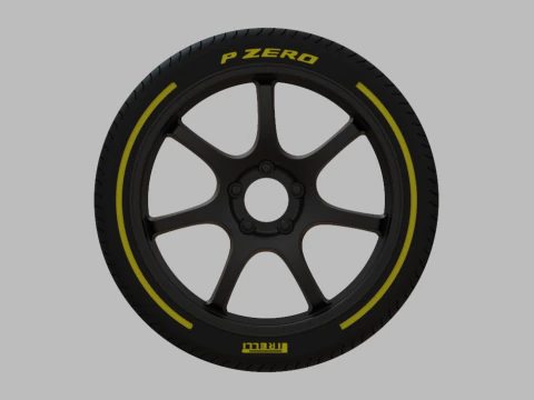 Miniature Enkei TS-7 Rim Tire - 3D Print - No Textures 3D Print Model