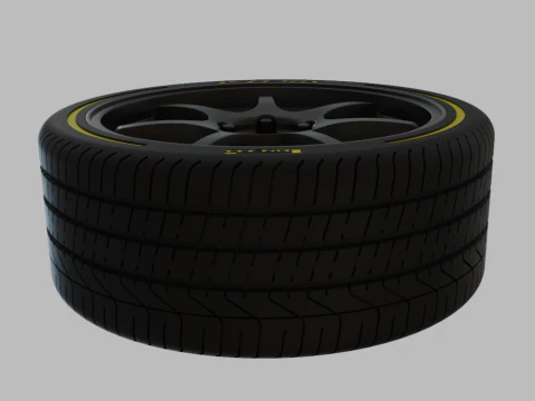 Miniature Enkei TS-7 Rim Tire - 3D Print - No Textures 3D Print Model