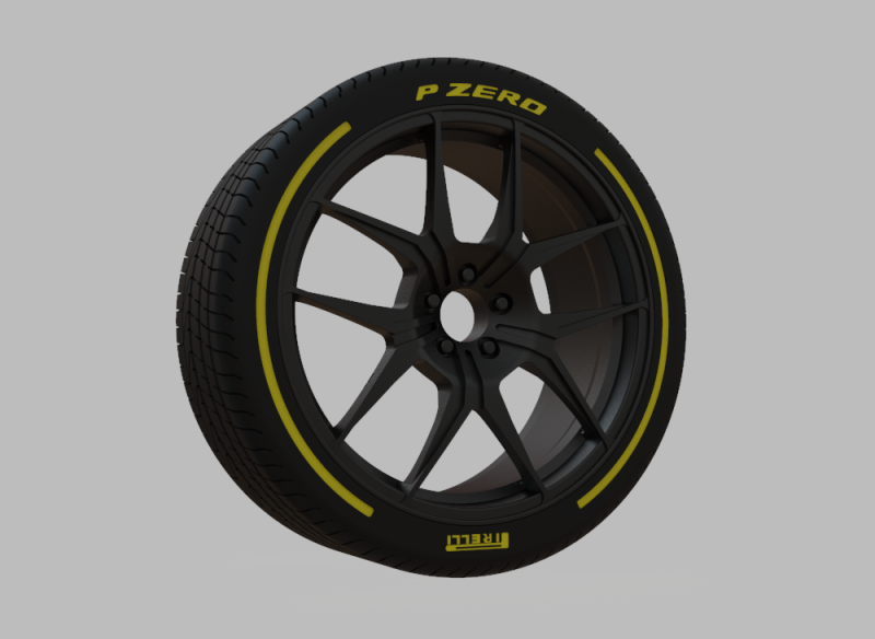 Miniature Enkei TSR-X Rim Tire - 3D Print - No Textures 3D Print Model .c4d .max .obj .3ds .fbx .stl .blend 