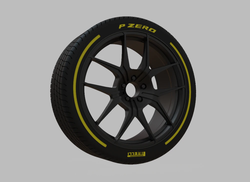 Miniature Enkei TSR-X Rim Tire - 3D Print - No Textures 3D Print Model .c4d .max .obj .3ds .fbx .stl .blend