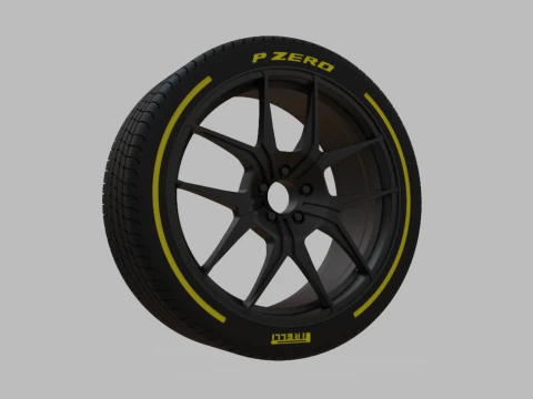 Miniature Enkei TSR-X Rim Tire - 3D Print - No Textures 3D Print Model
