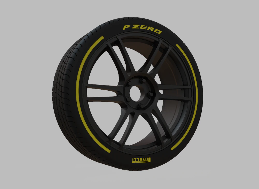 Miniature Enkei TSR-6 Rim Tire - 3D Print - No Textures 3D Print Model .c4d .max .obj .3ds .fbx .stl .blend 