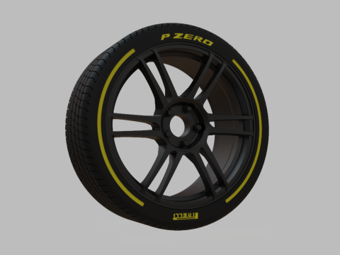 Miniature Enkei TSR-6 Rim Tire - 3D Print - No Textures 3D Print Model