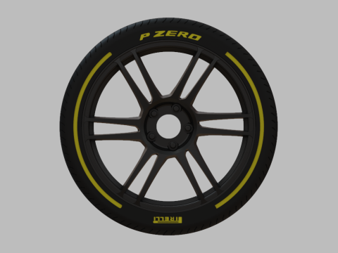 Miniature Enkei TSR-6 Rim Tire - 3D Print - No Textures 3D Baskı Modeli