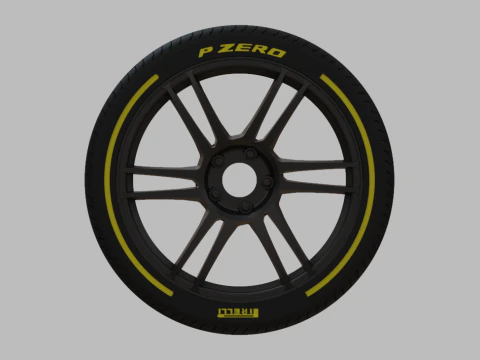 Miniature Enkei TSR-6 Rim Tire - 3D Print - No Textures 3D Print Model