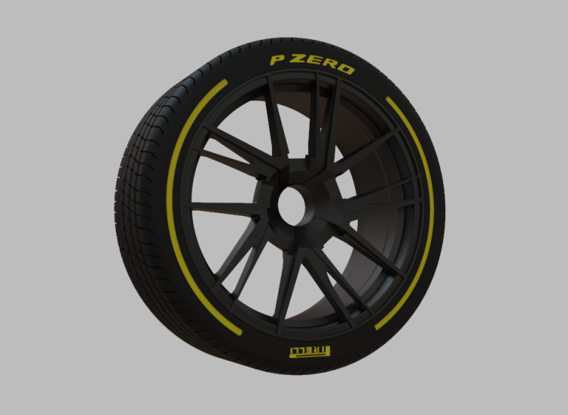 Miniature Enkei TD-5 Rim Tire - 3D Print - No Textures 3D 打印模型 .c4d .max .obj .3ds .fbx .stl .blend 