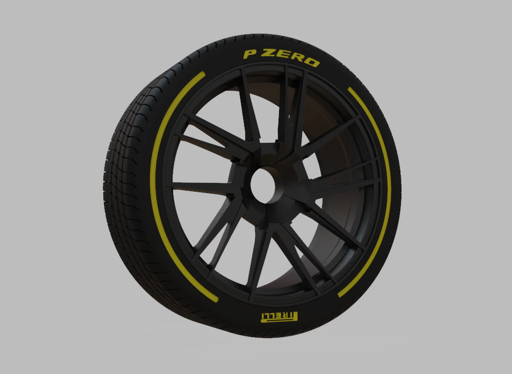 Miniature Enkei TD-5 Rim Tire - 3D Print - No Textures 3D Print Model .c4d .max .obj .3ds .fbx .stl .blend 