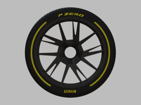 Miniature Enkei TD-5 Rim Tire - 3D Print - No Textures 3D Print Model