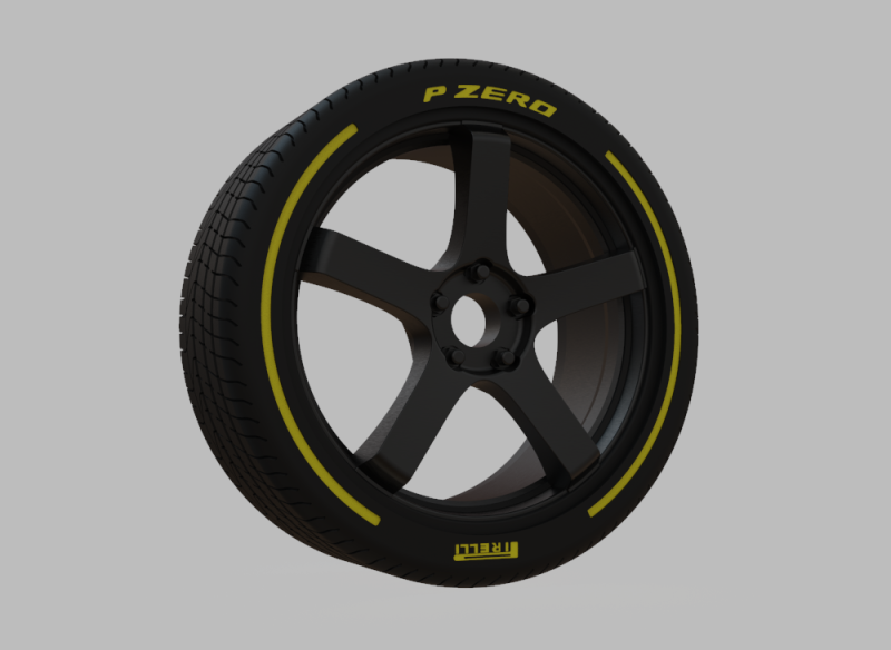 Miniature Enkei Kojin Rim Tire - 3D Print - No Textures Modelo de Impressão 3D .c4d .max .obj .3ds .fbx .stl .blend 