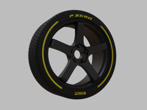 Miniature Enkei Kojin Rim Tire - 3D Print - No Textures 3D-Druckmodell