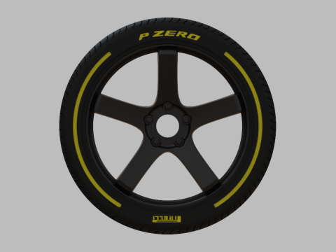 Miniature Enkei Kojin Rim Tire - 3D Print - No Textures Modelo de Impressão 3D