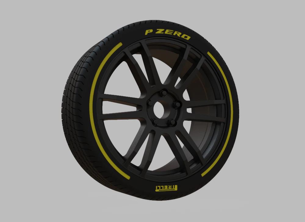 Miniature Enkei TSP6 Rim Tire - 3D Print - No Textures 3D Print Model .c4d .max .obj .3ds .fbx .stl .blend 