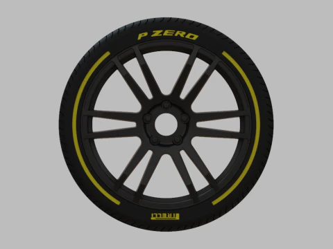 Miniature Enkei TSP6 Rim Tire - 3D Print - No Textures 3D Print Model