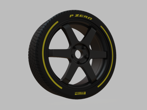 Miniature Enkei T6S Rim Tire - 3D Print - No Textures 3D Print Model