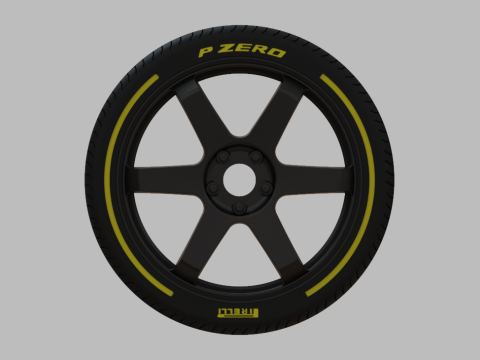 Miniature Enkei T6S Rim Tire - 3D Print - No Textures 3D Print Model