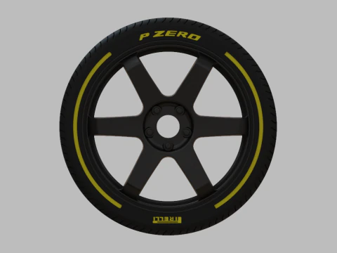 Miniature Enkei T6S Rim Tire - 3D Print - No Textures 3D Print Model