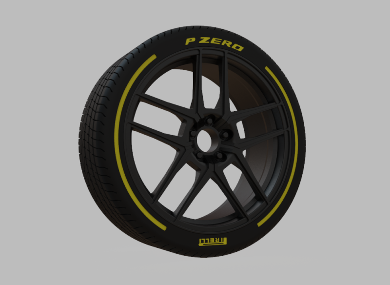 Miniature Enkei TY5 Rim Tire - 3D Print - No Textures 3D Print Model .c4d .max .obj .3ds .fbx .stl .blend 